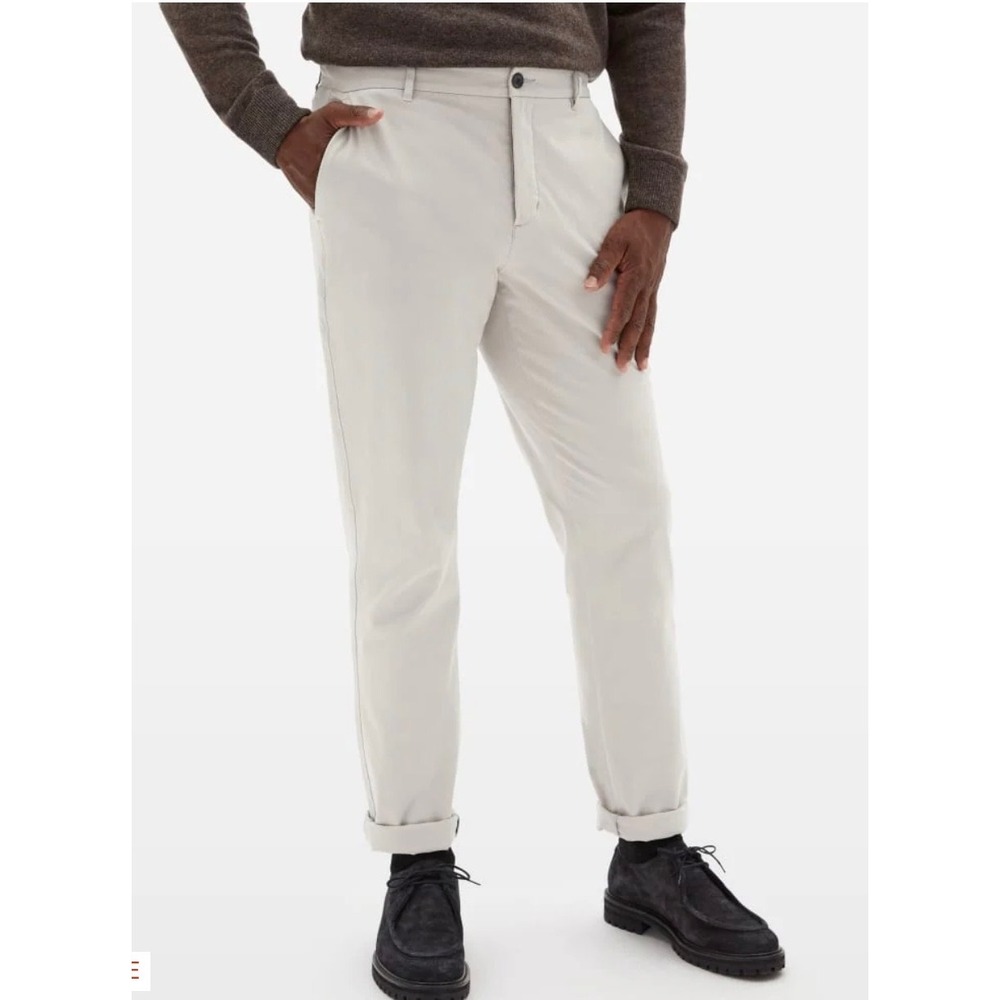 Everlane Mens Performance Chino Slim Fit Pants Stone Khaki 32x32